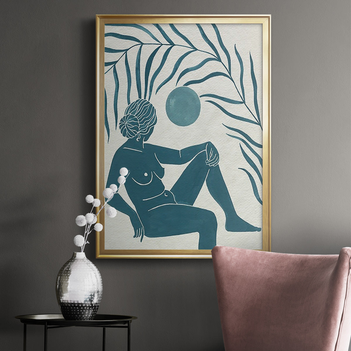 Moon Gazer I - Modern Framed Canvas Print