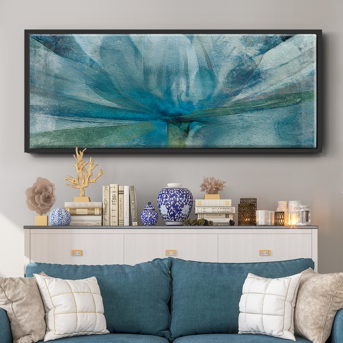 Blue Awakening - Floater Framed Canvas Print