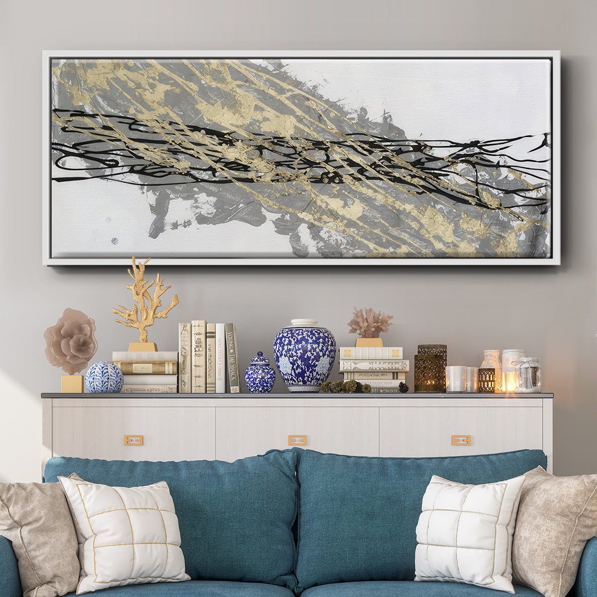Mistral IV in White - Floater Framed Canvas Print