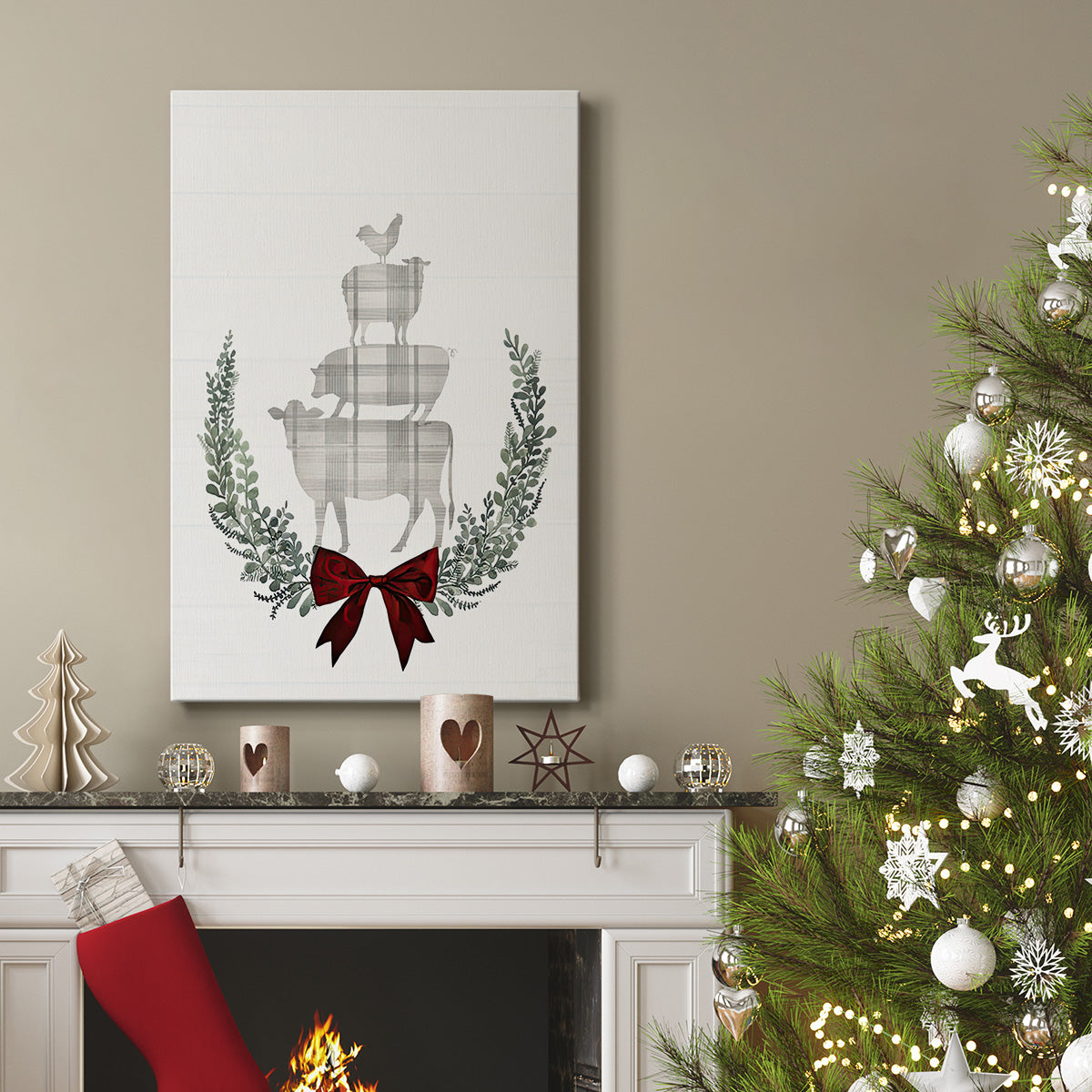 Yuletide Animals II - Gallery Wrapped Canvas