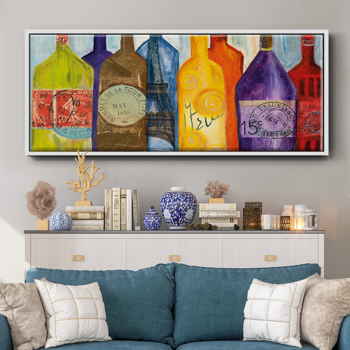 Vive La Bourgogne - Floater Framed Canvas Print