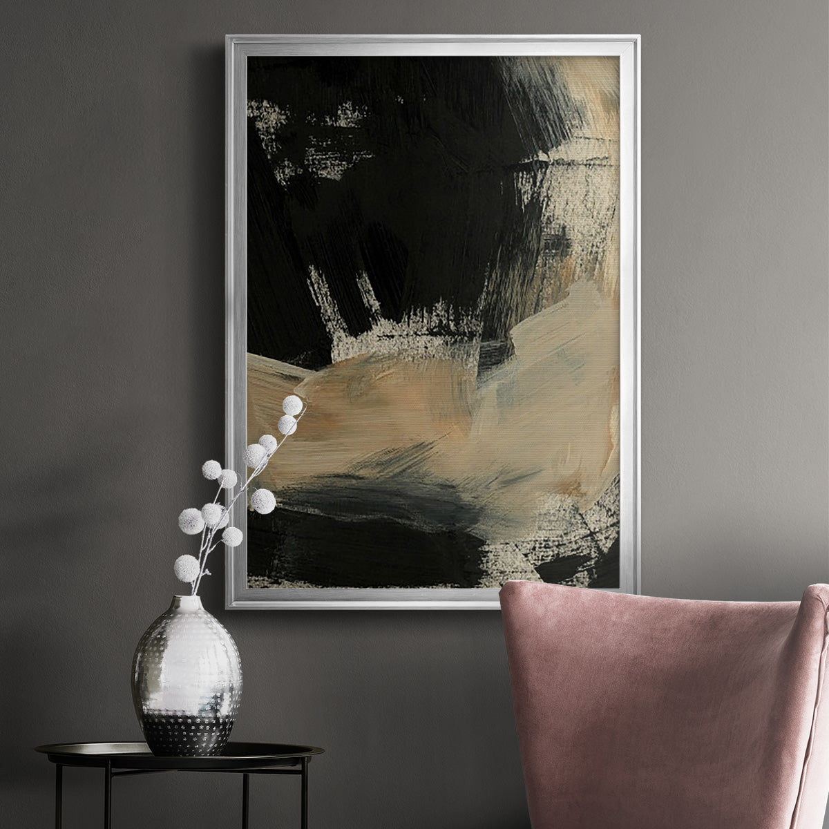 Baked Paintstrokes VI - Modern Framed Canvas Print