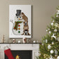 Christmas English Bulldogs Building Snowman - Gallery Wrapped Canvas