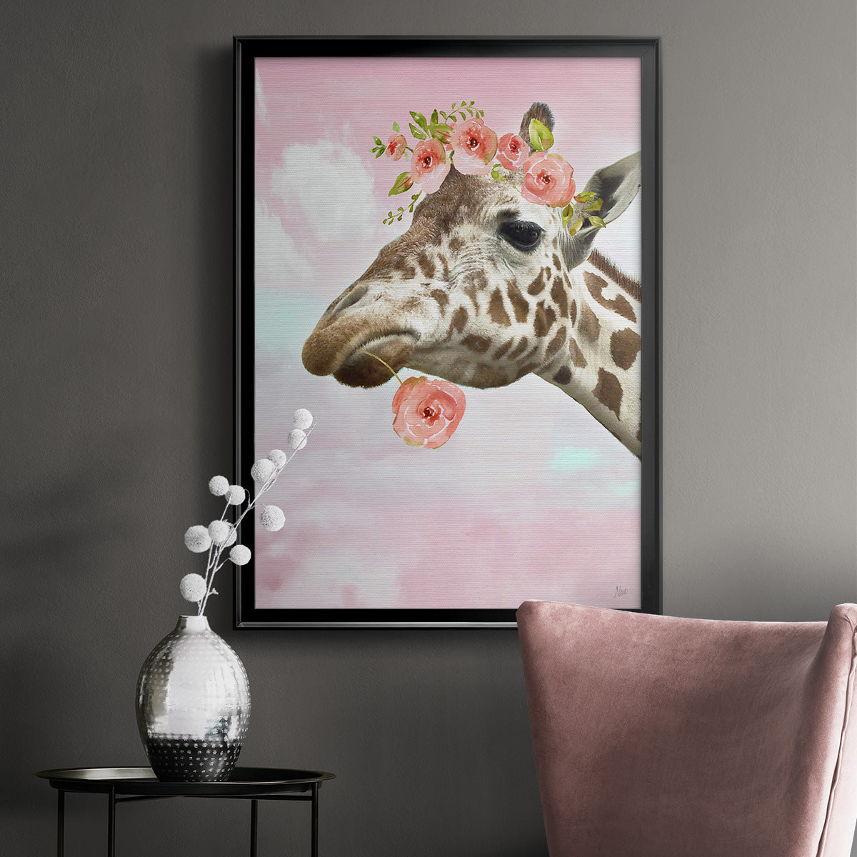 Floral Fun II - Modern Framed Canvas Print