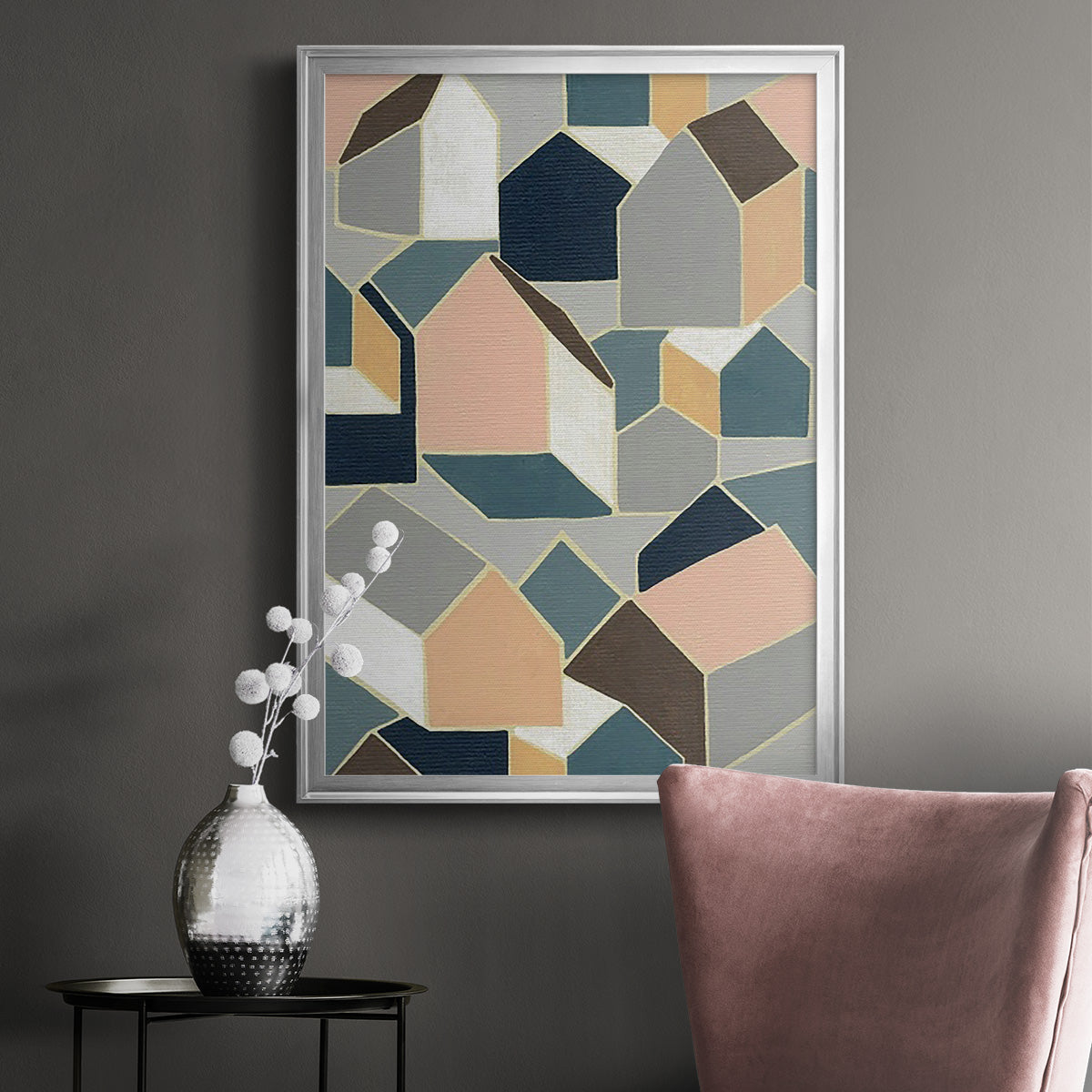 Dream House II - Modern Framed Canvas Print