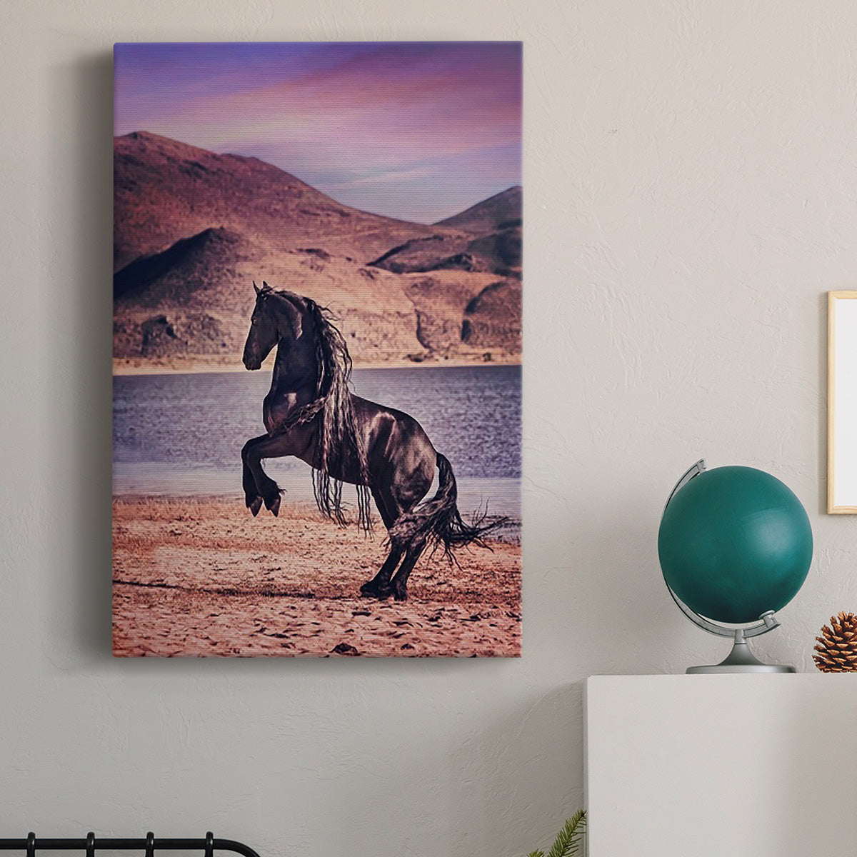 Sunlit Horses II Premium Gallery Wrapped Canvas - Ready to Hang