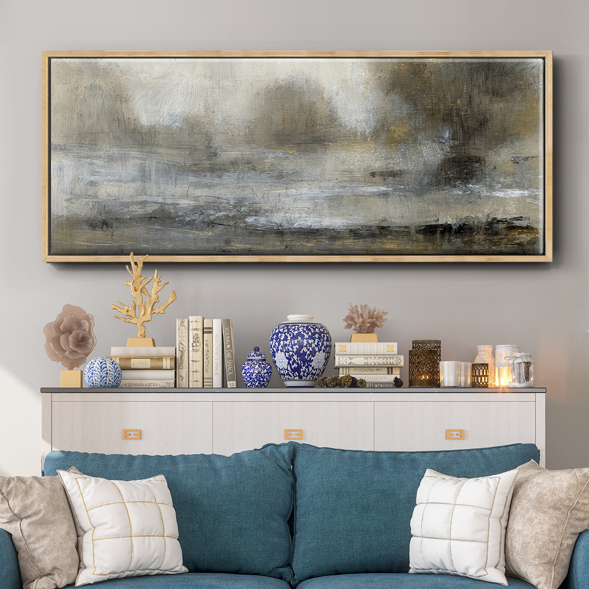 Gilt Landscape I - Floater Framed Canvas Print