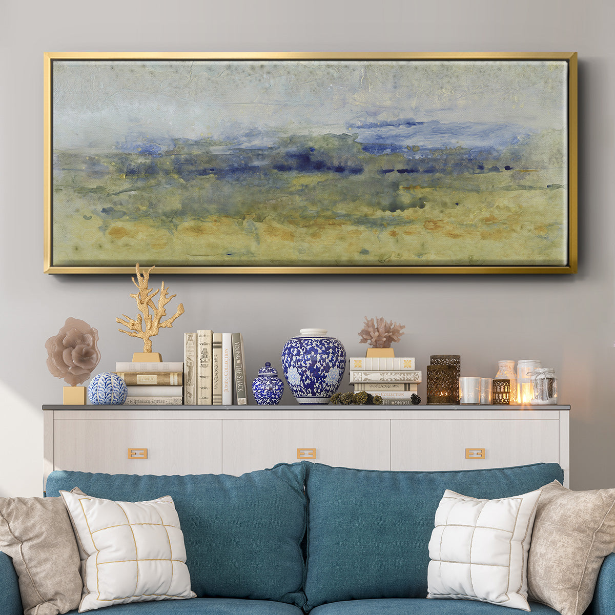 Open Terrain II - Floater Framed Canvas Print