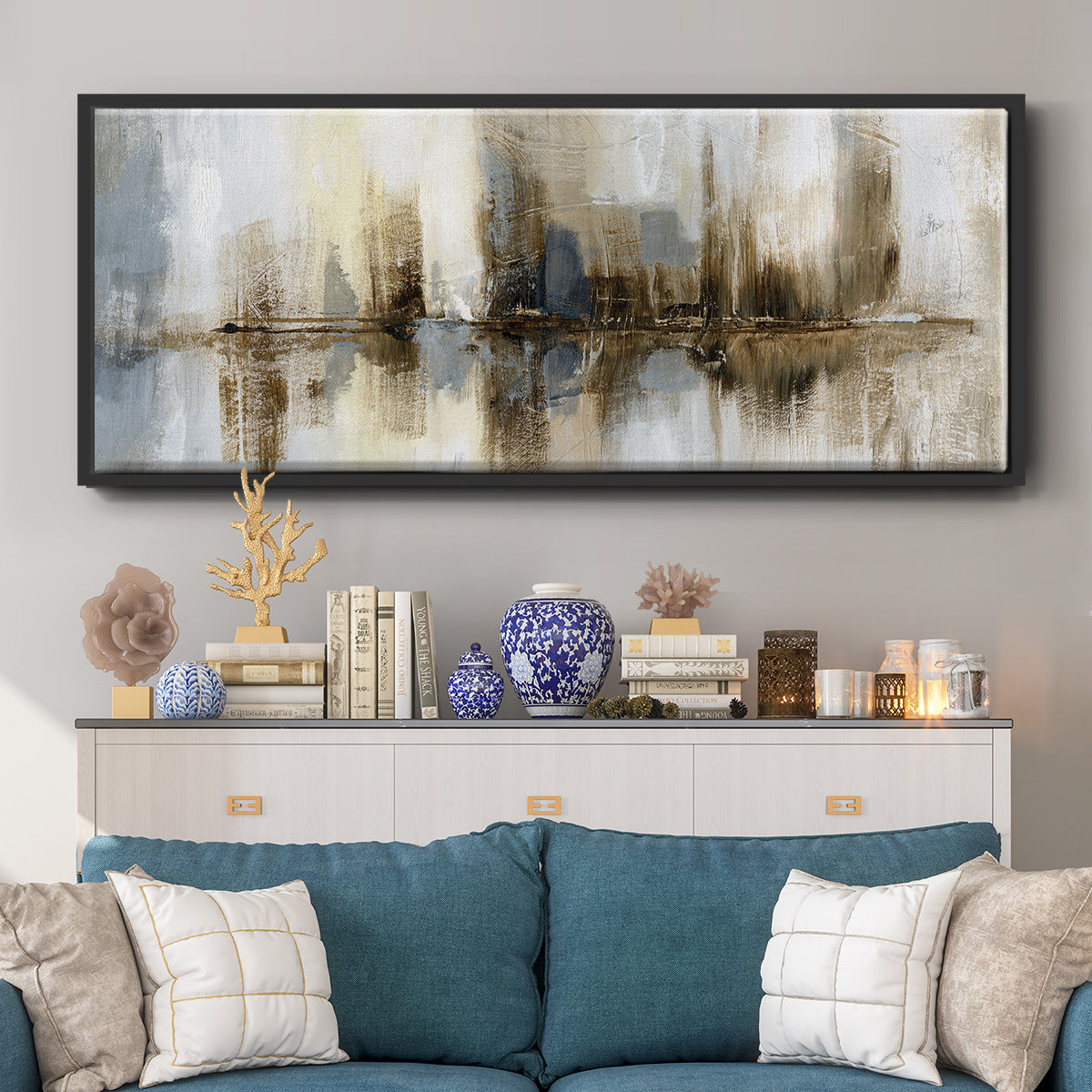 Harbor Lights - Floater Framed Canvas Print