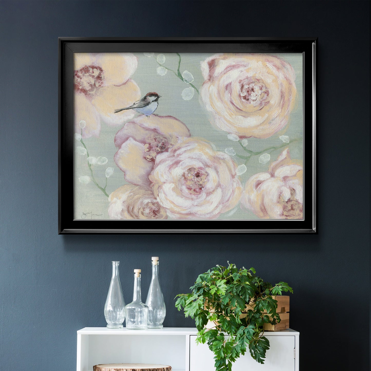 Blush Melody - Modern Framed Canvas Print