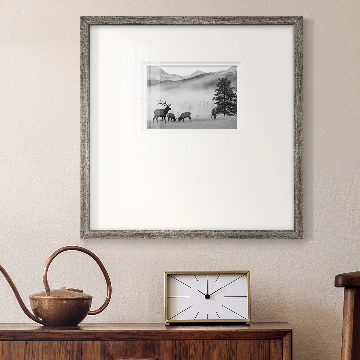 Mountain Elk Premium Framed Print Double Matboard