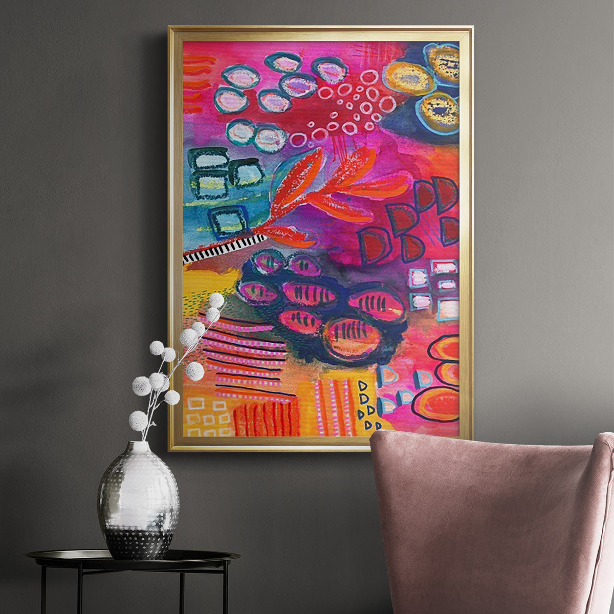 Vivaciously Changing I - Modern Framed Canvas Print