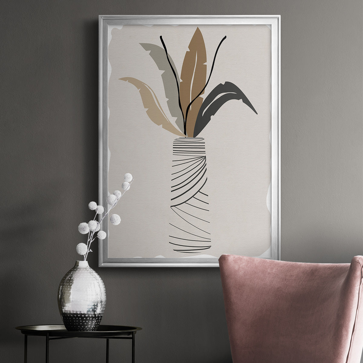 Palm Arrangement II - Modern Framed Canvas Print