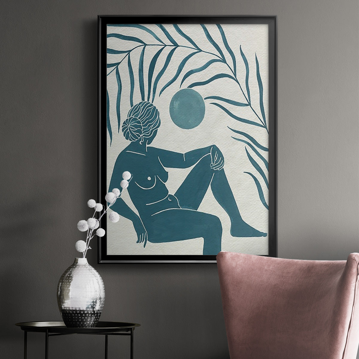 Moon Gazer I - Modern Framed Canvas Print