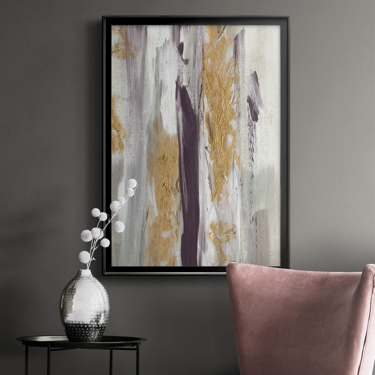 Tumultuous Amethyst II - Modern Framed Canvas Print