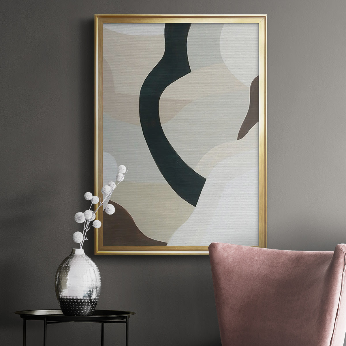 Shifting Neutrals II - Modern Framed Canvas Print