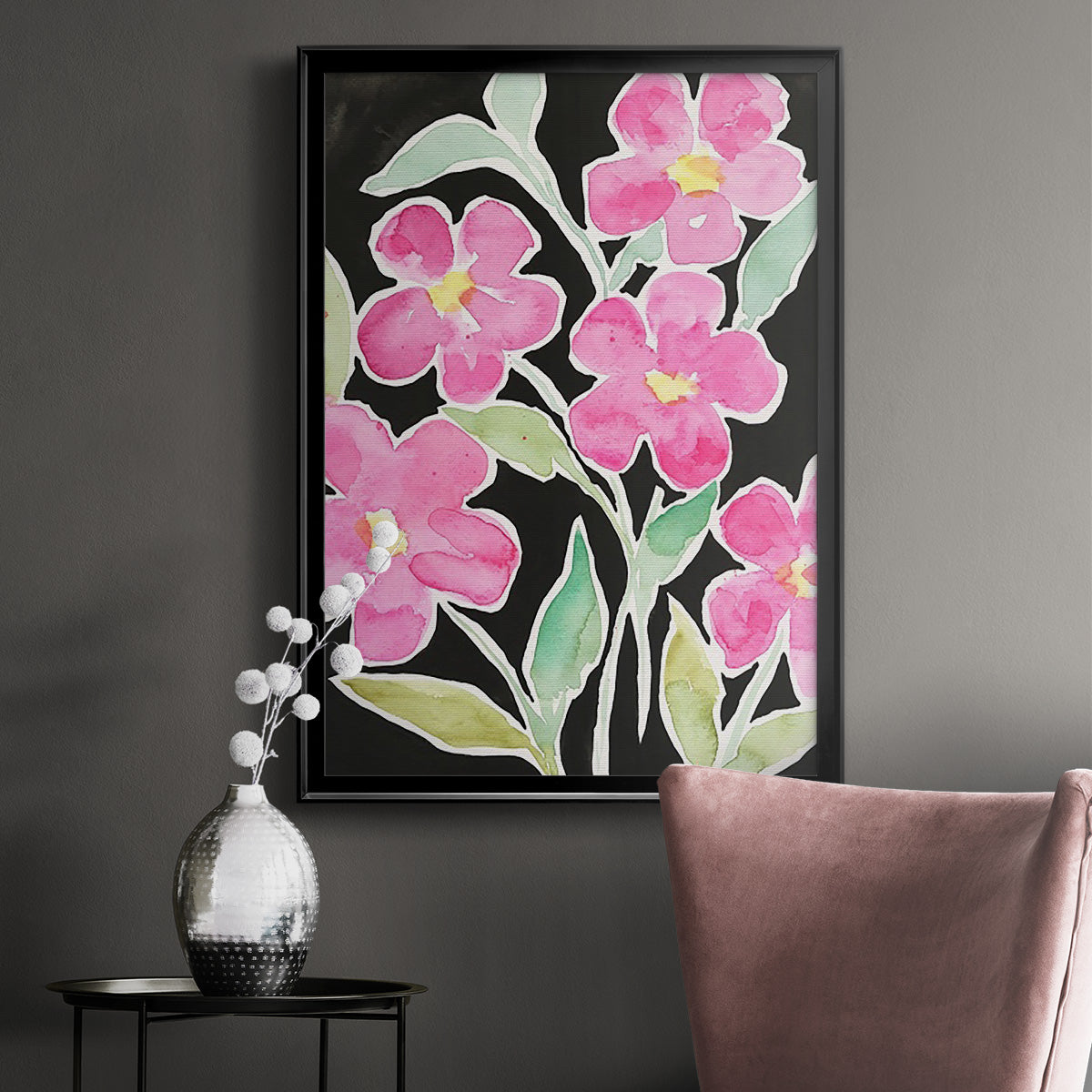 Floral Choir - Modern Framed Canvas Print