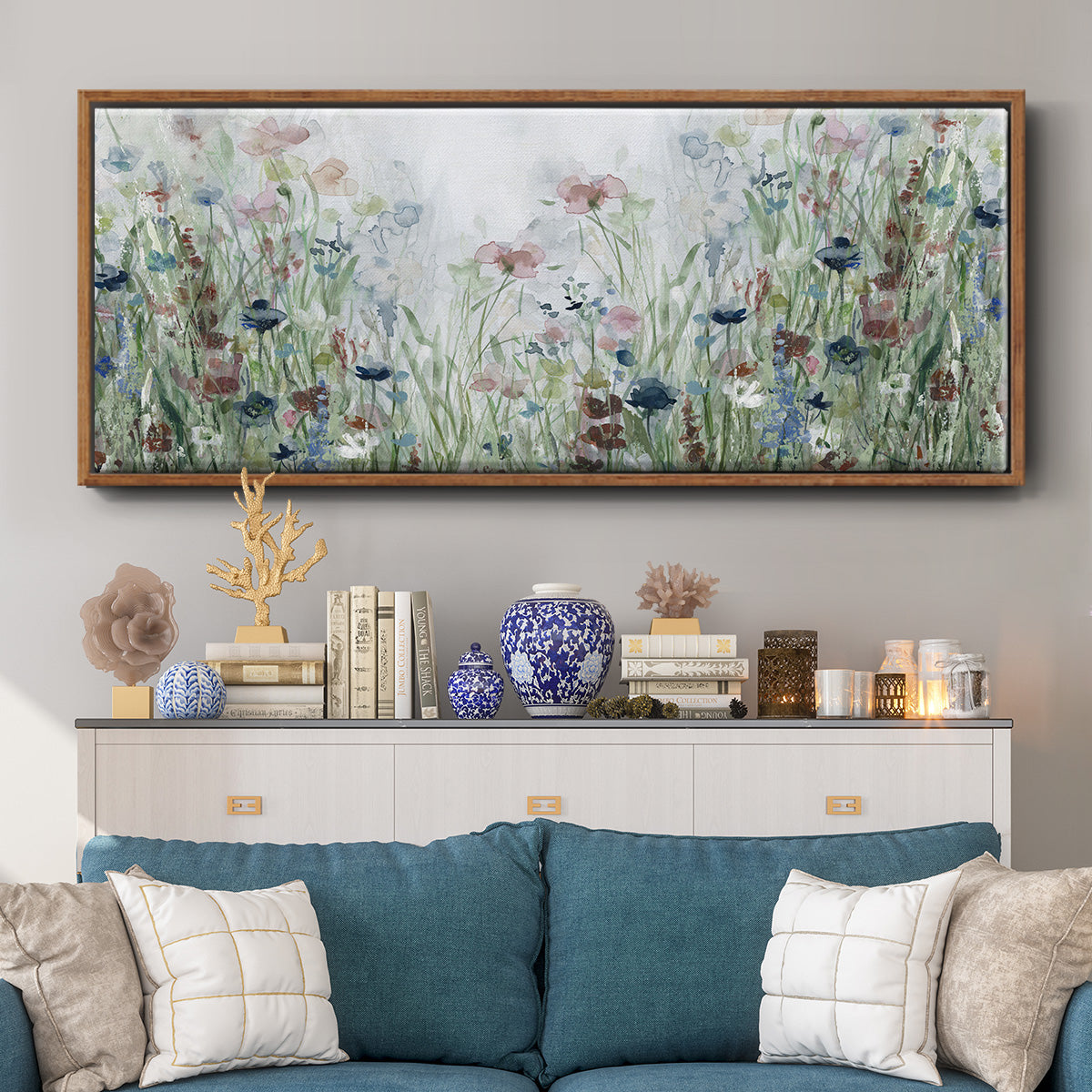Wildflower Fields - Floater Framed Canvas Print