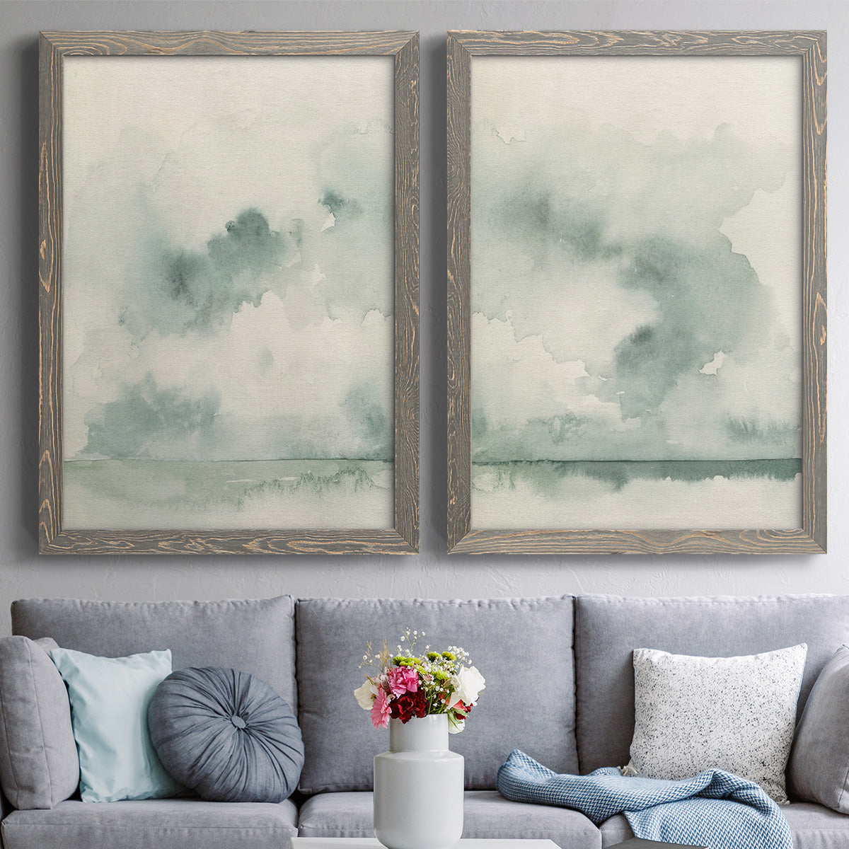 Ocean Impression I - Premium Framed Canvas 2 Piece Set - Ready to Hang