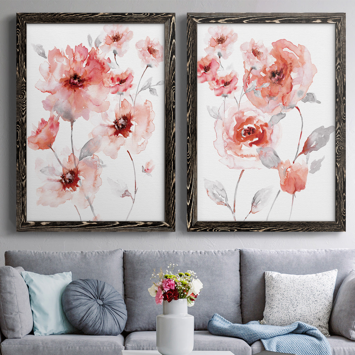 Translucent Blush I - Premium Framed Canvas 2 Piece Set - Ready to Hang