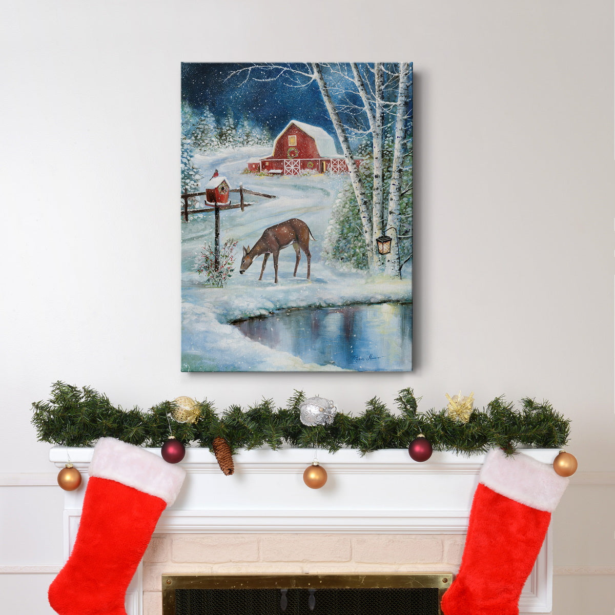 Holiday Skating Premium Gallery Wrapped Canvas - Ready to Hang