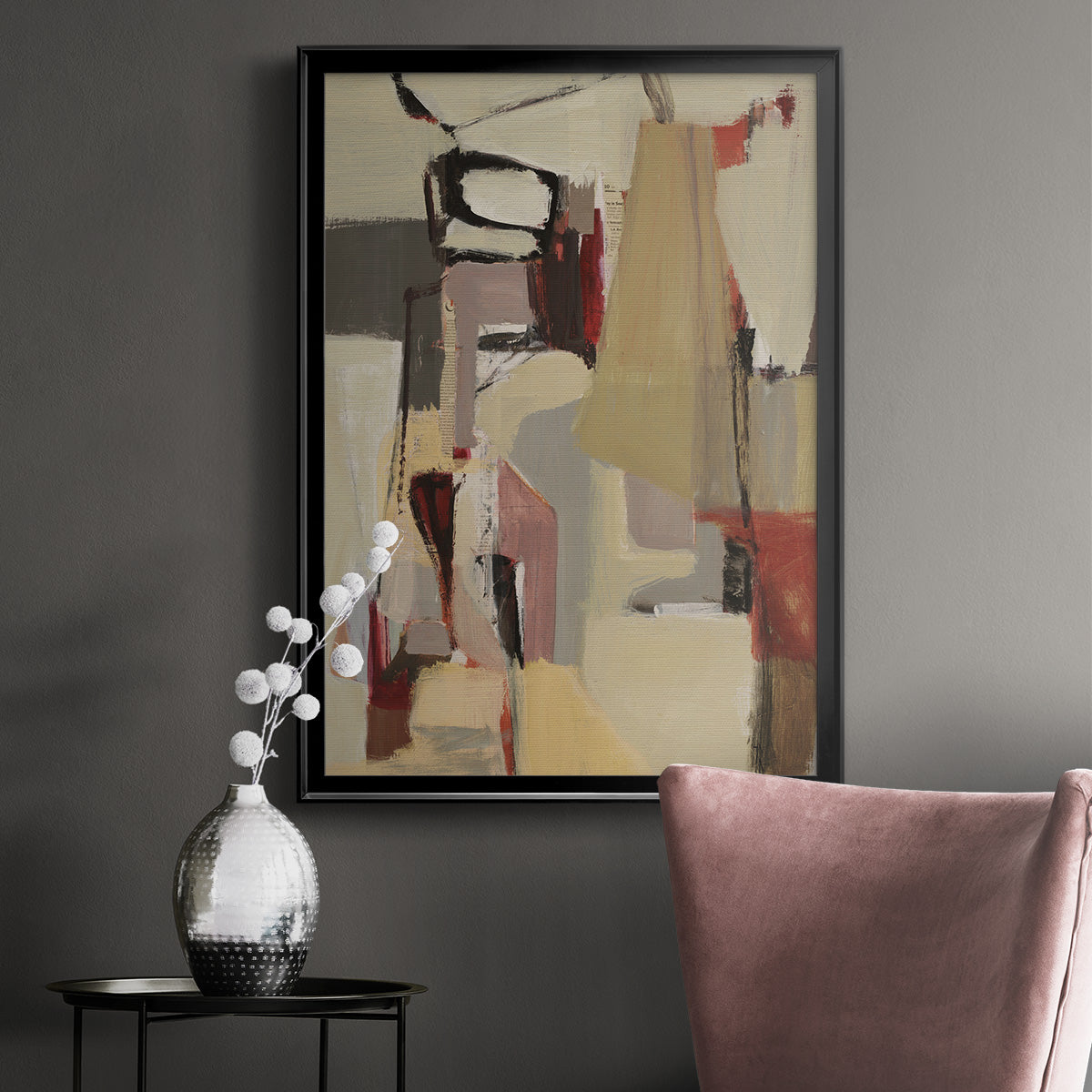 Peaches - Modern Framed Canvas Print