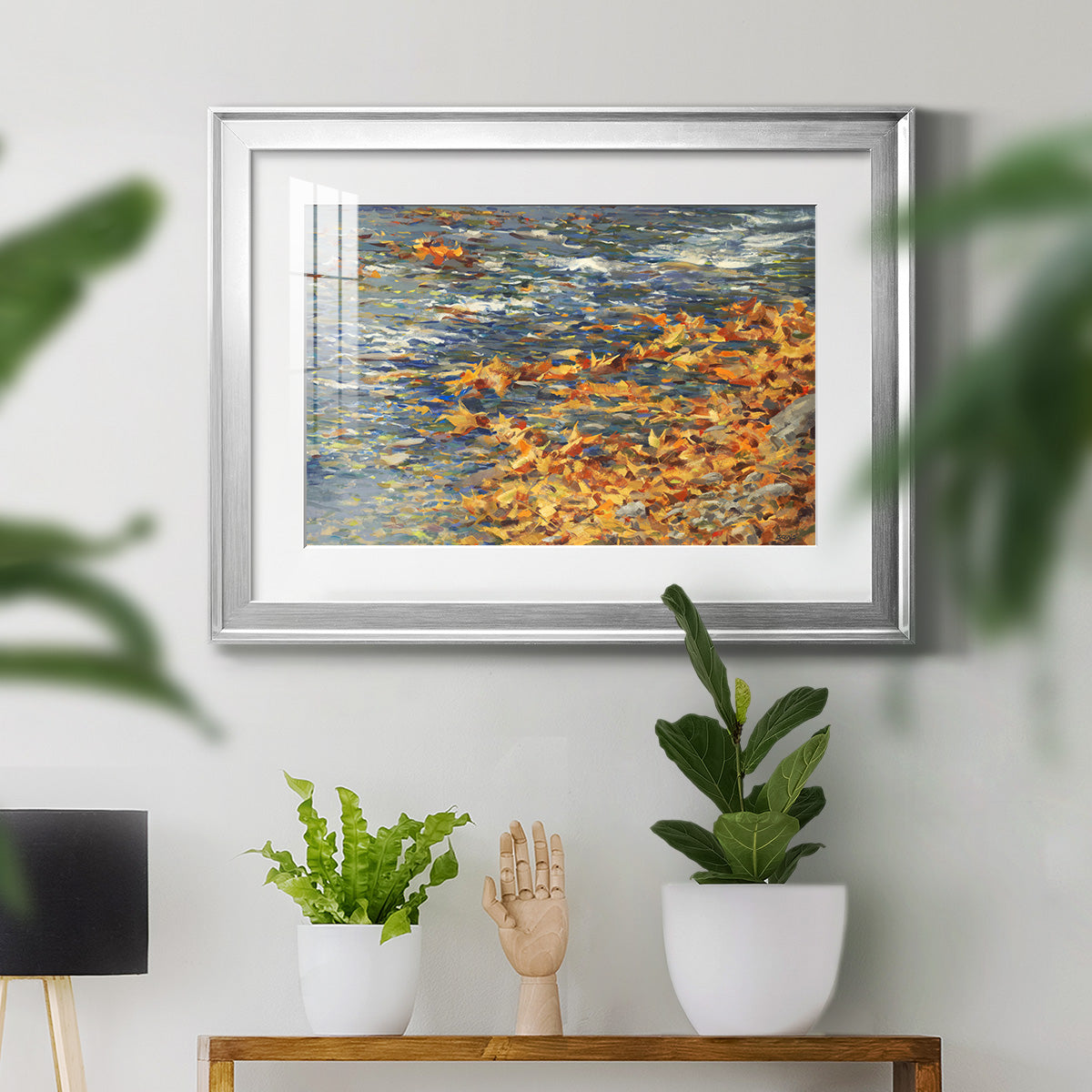 Autumn Creek - Modern Framed Art Print
