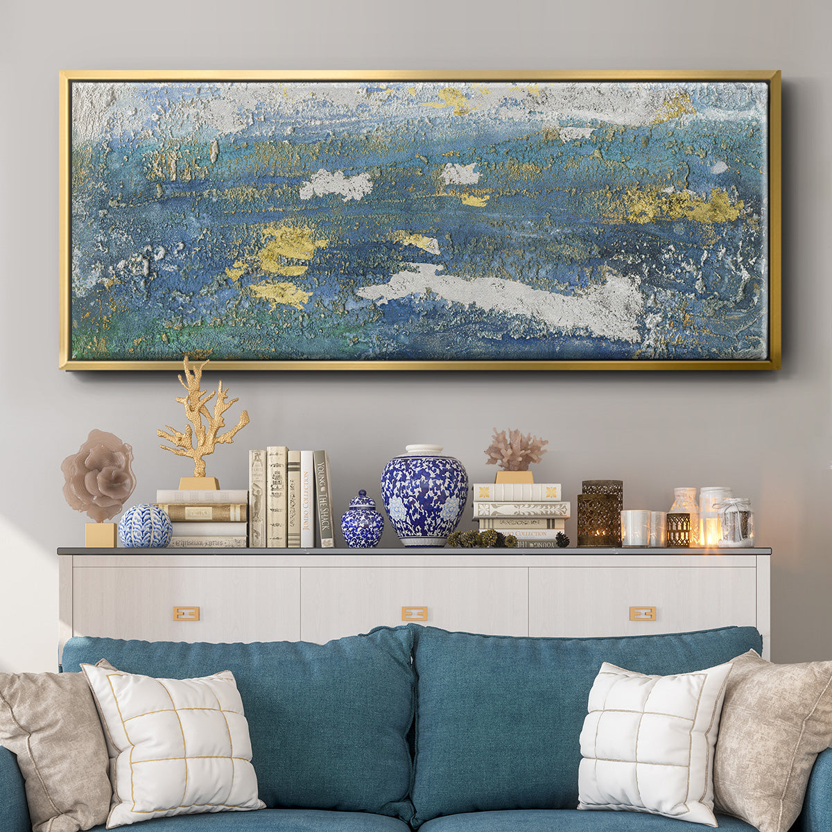 Sparkling Sea II - Floater Framed Canvas Print