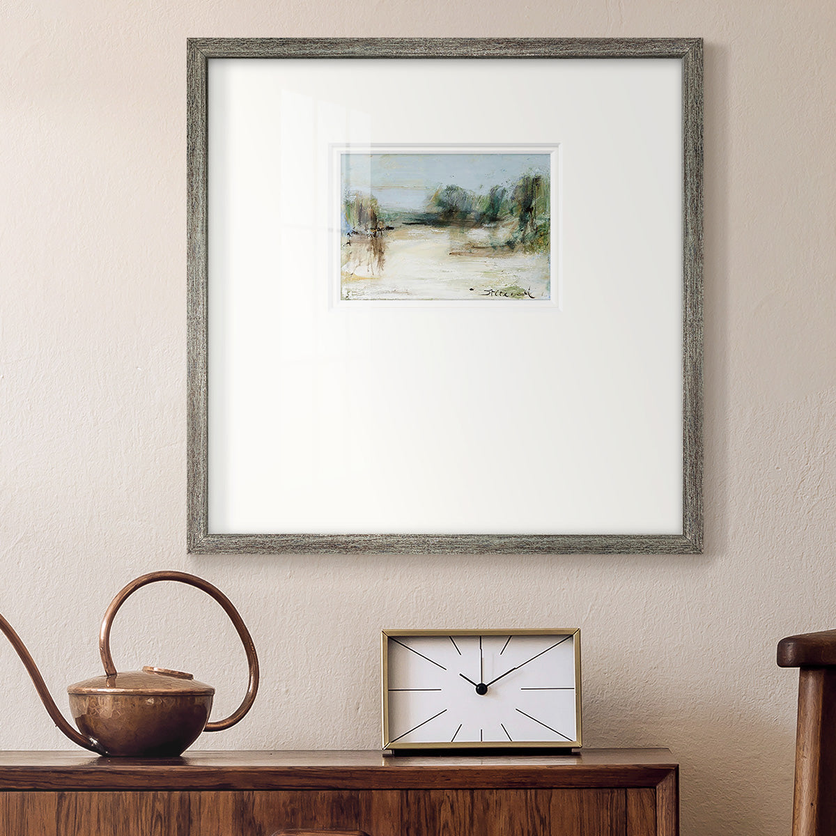 Wintery Horizon III Premium Framed Print Double Matboard