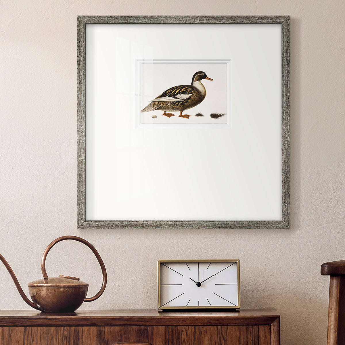 Golden Mallard Premium Framed Print Double Matboard