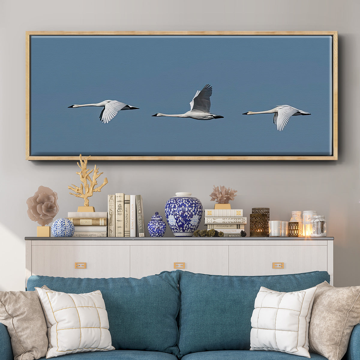 Wing Up Wing down - Floater Framed Canvas Print