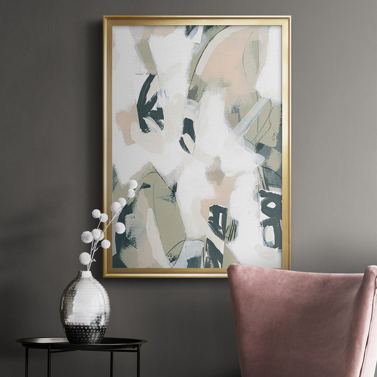 Sumi Storm I - Modern Framed Canvas Print