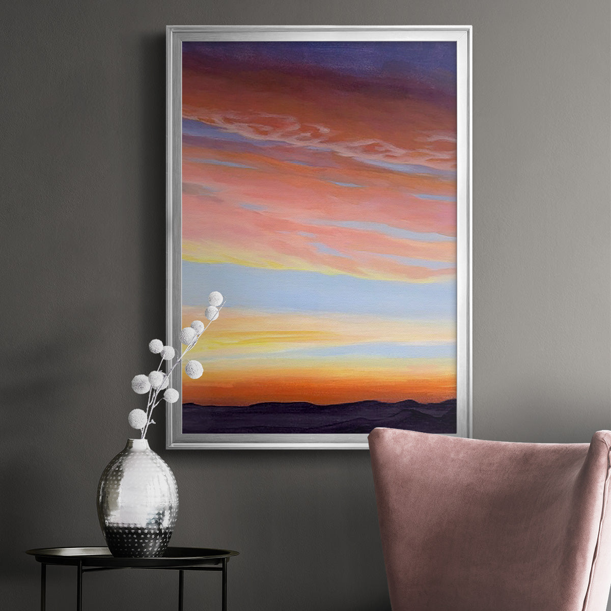 Ignited Dusk II - Modern Framed Canvas Print