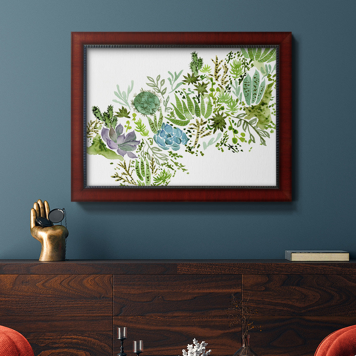 Succulent Field I Premium Framed Canvas- Ready to Hang