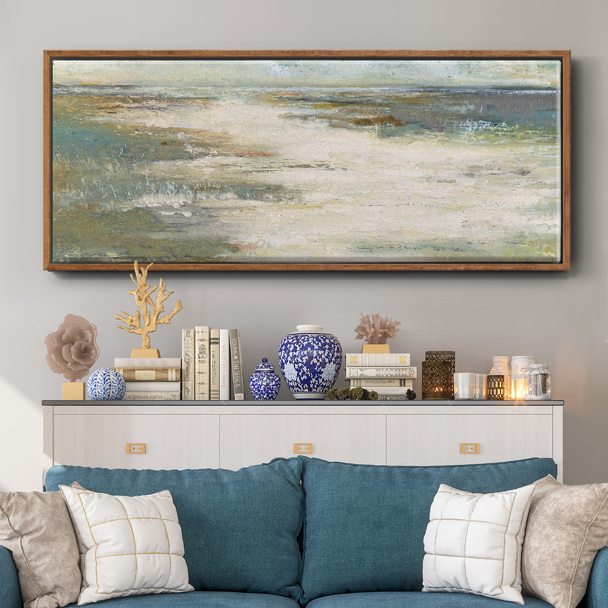 Misty Coast - Floater Framed Canvas Print