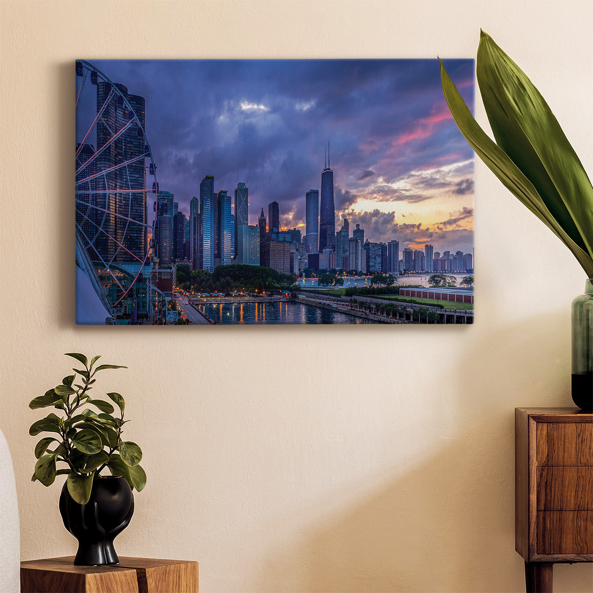 Chicago Skyline at Sunset - Canvas Art Print