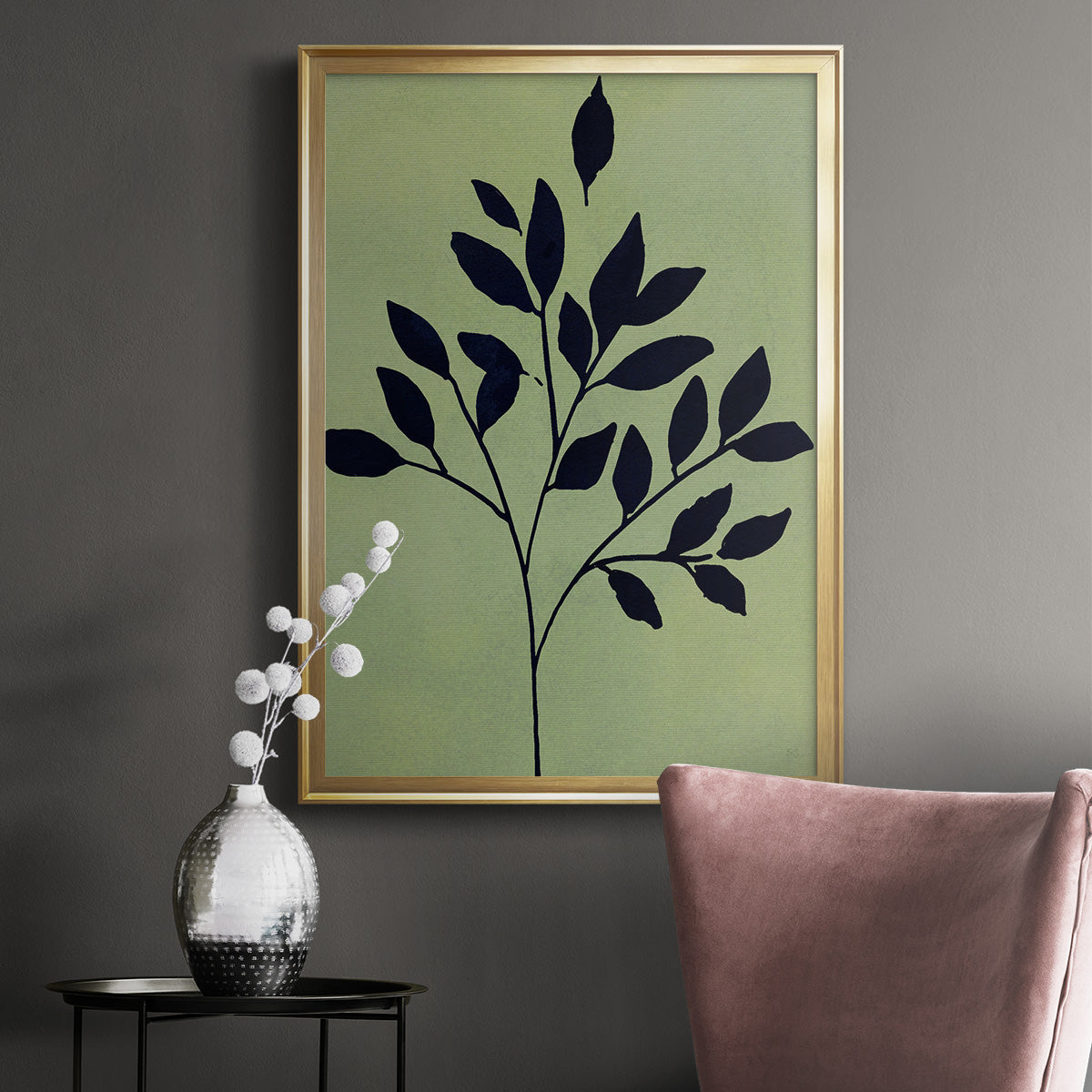 Earthly Botanical I - Modern Framed Canvas Print
