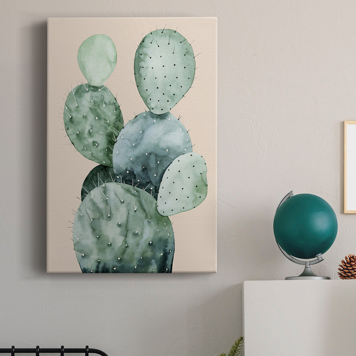 Cactus on Coral II Premium Gallery Wrapped Canvas - Ready to Hang