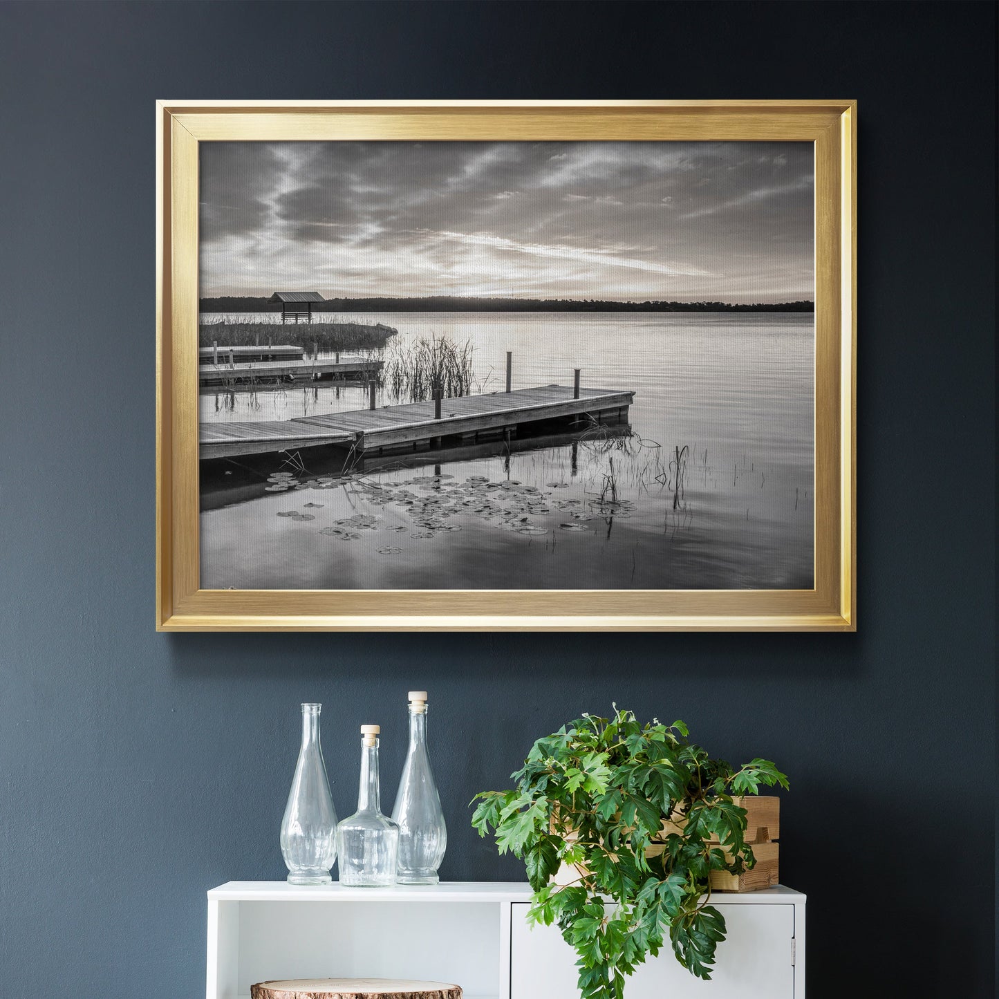 Soft Summer Sunrise - Modern Framed Canvas Print