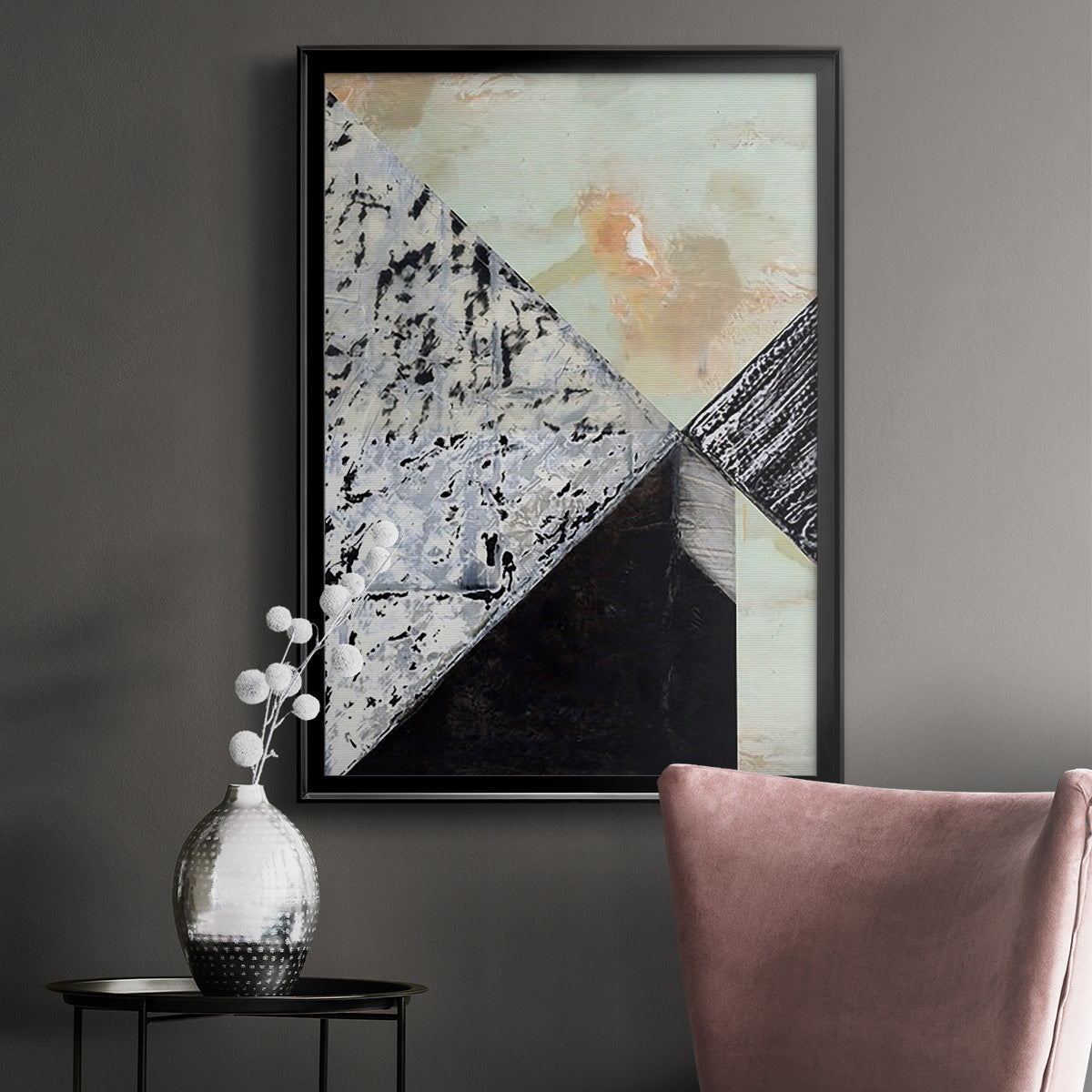 Tiles & Texture Abstract Angles I - Modern Framed Canvas Print