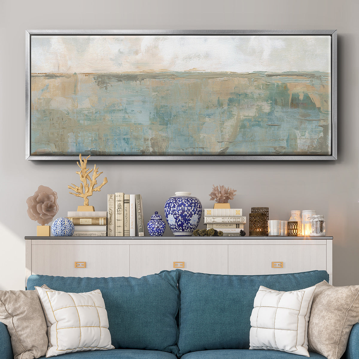 Distant Fields - Floater Framed Canvas Print