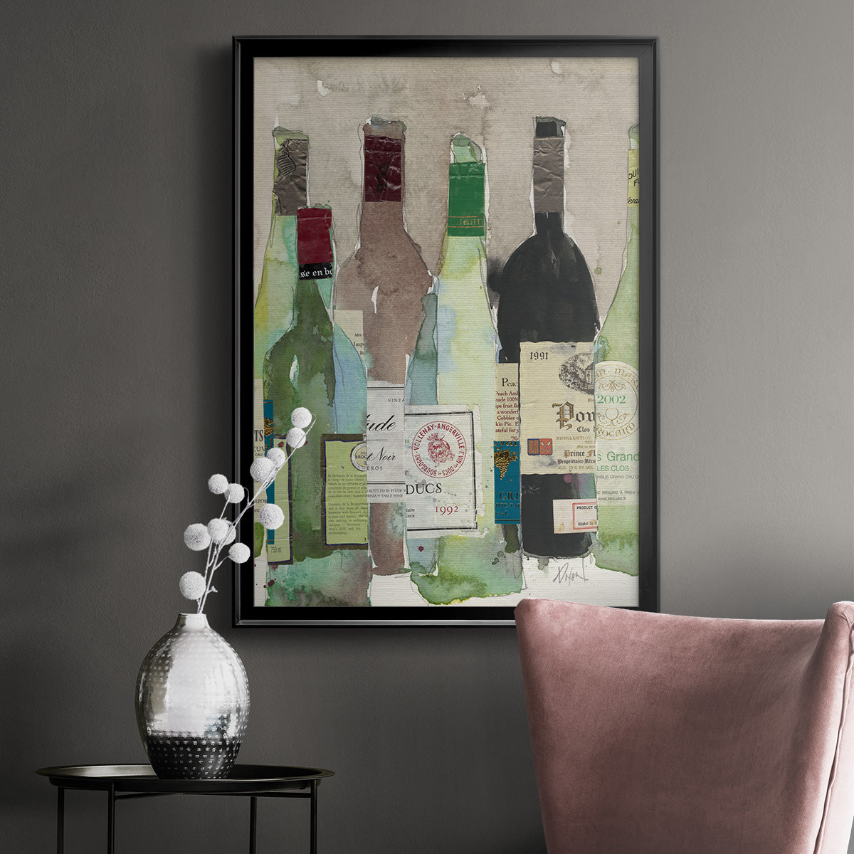 Red or White II - Modern Framed Canvas Print