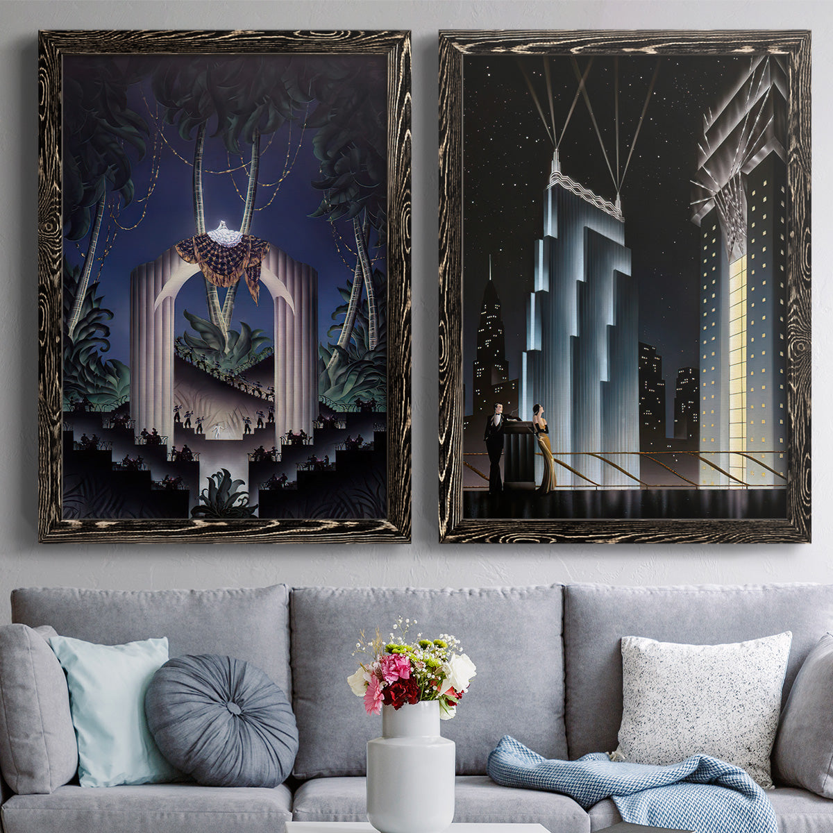 Deco Paradise - Premium Framed Canvas 2 Piece Set - Ready to Hang