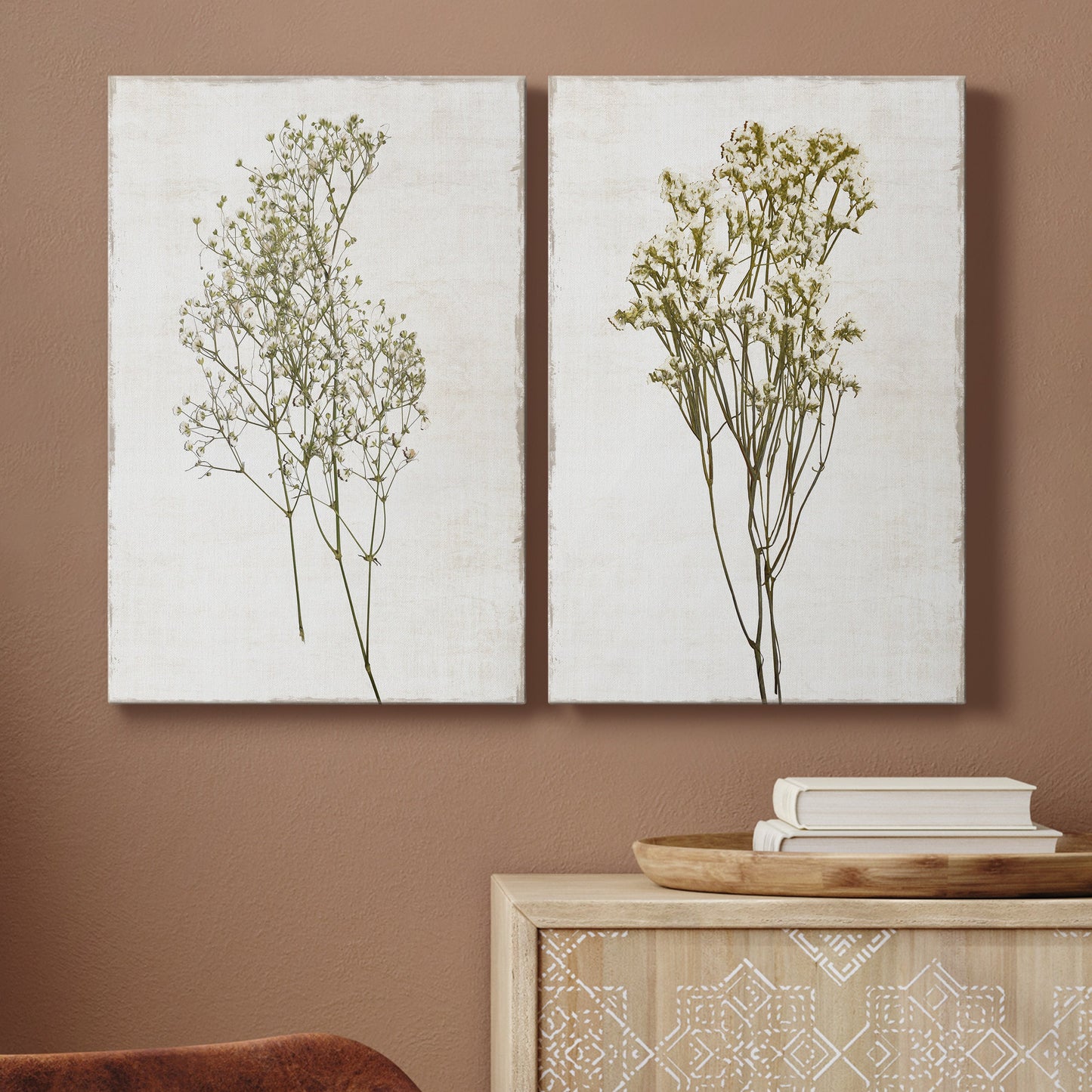 Farmhouse Pressed Flower I Premium Gallery Wrapped Canvas - Ready to Hang