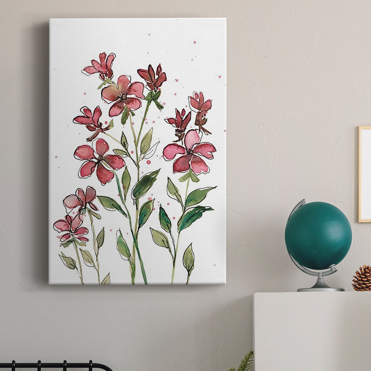 Watercolor Floral Stems II Premium Gallery Wrapped Canvas - Ready to Hang