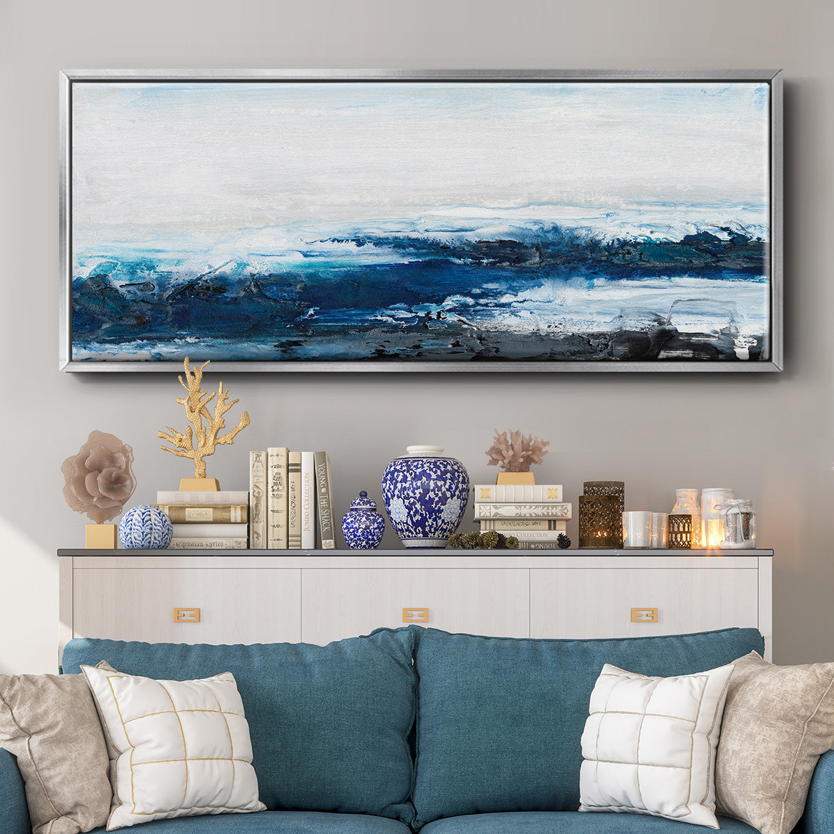 Mysterious Sea I - Floater Framed Canvas Print