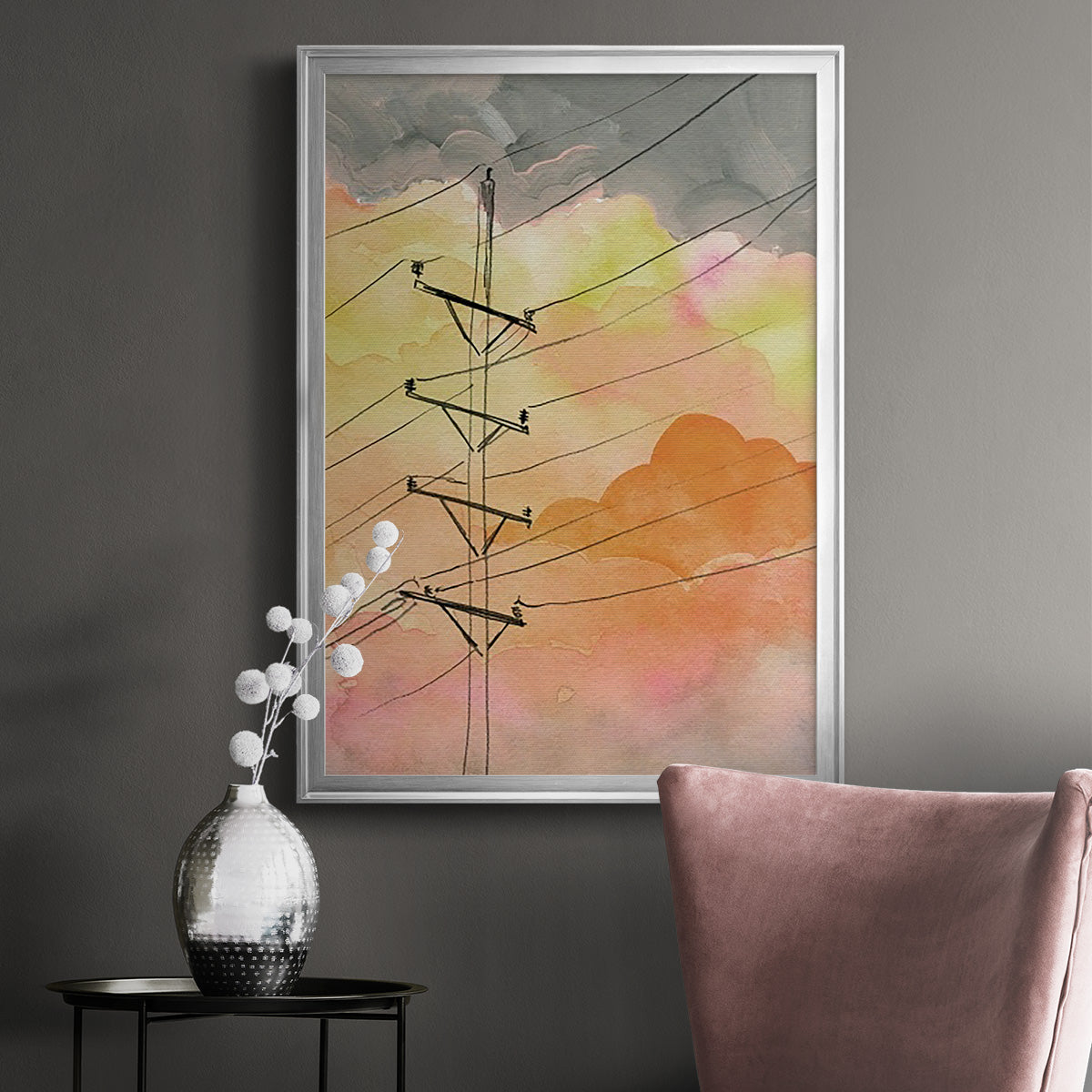 Cloudy Communication I - Modern Framed Canvas Print
