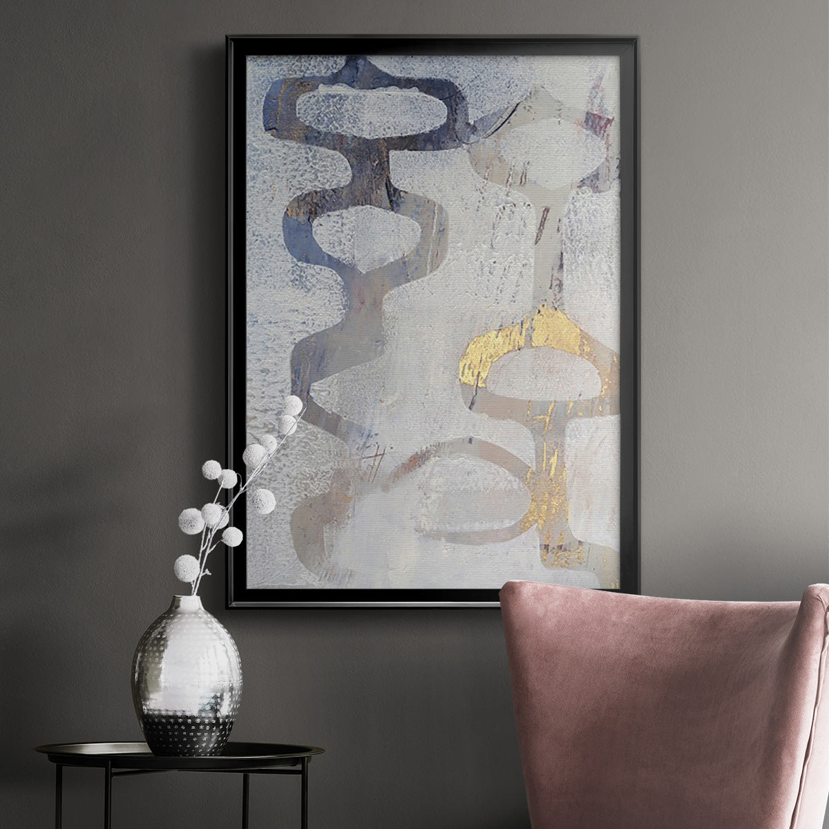 Linx I - Modern Framed Canvas Print