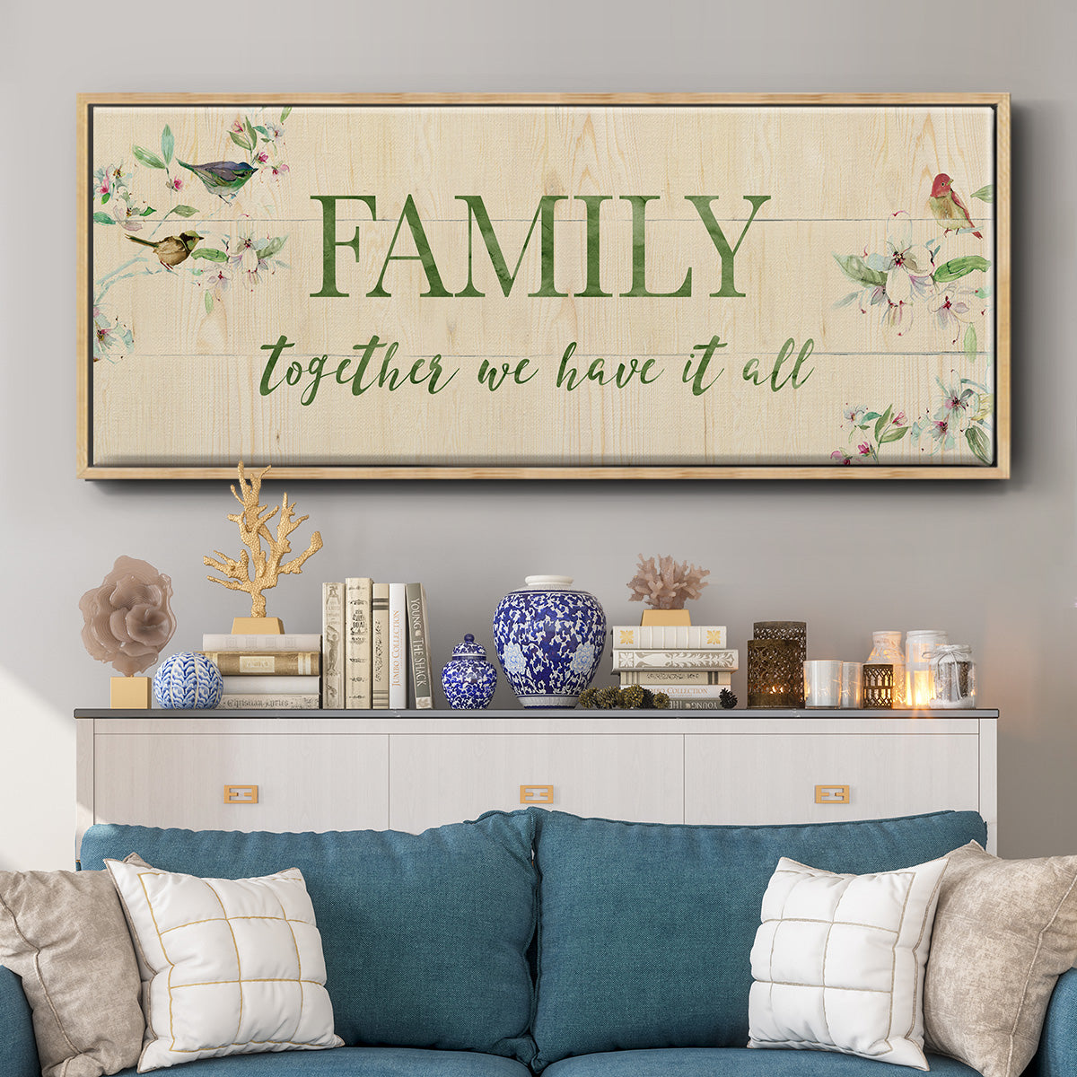Family Together - Floater Framed Canvas Print