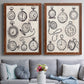 Pocket Watch Sketches I - Premium Framed Canvas 2 Piece Set - Ready to Hang